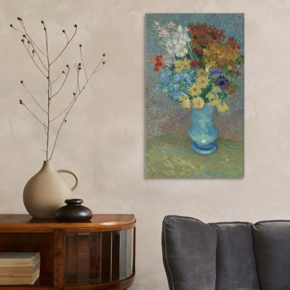 Fiori In Un Vaso Blu Vincent van Gogh vvg9 quadro stampato su tela