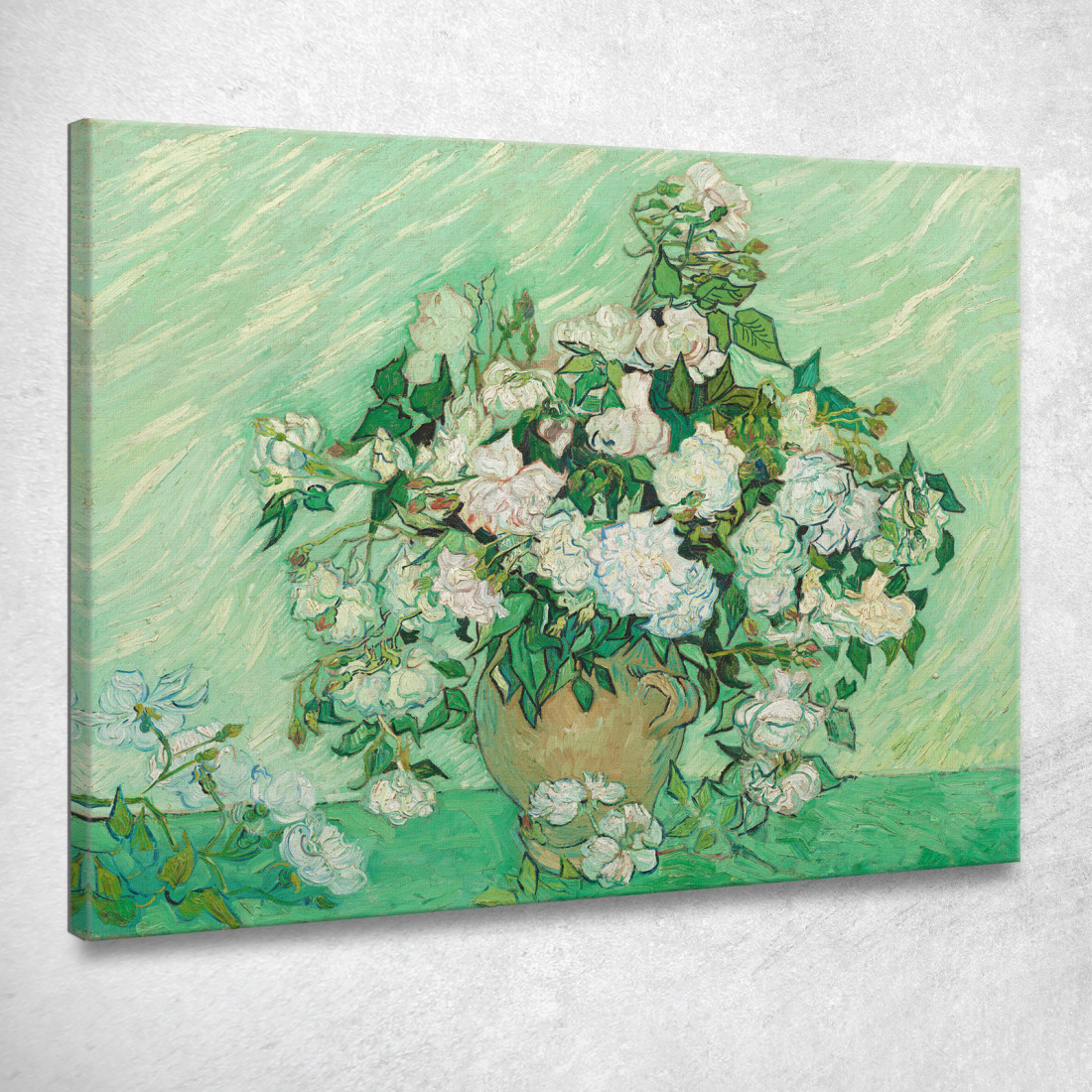 Vaso Still Life Con Rose Rosa Vincent van Gogh vvg34 quadro stampato su tela Vaso Still Life Con Rose Rosa Vincent van Gogh vvg34 quadro stampato su tela