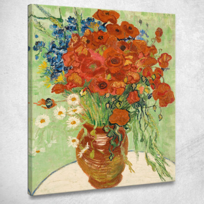 Vaso Con Fiordalisi E Papaveri Vincent van Gogh vvg39 quadro stampato su tela