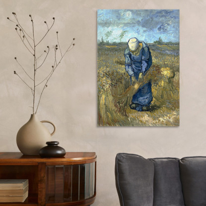 Contadina Lega Covoni Dopo Millet Vincent van Gogh vvg53 quadro stampato su tela