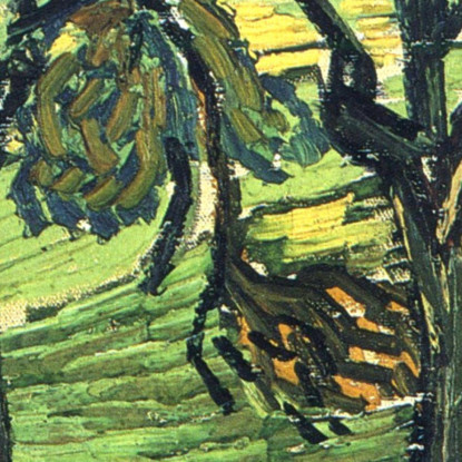 Donna Che Cammina Sotto Gli Alberi L'Oliver Vincent van Gogh vvg57 quadro stampato su tela