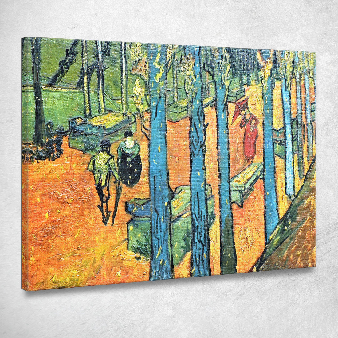 Les Alyscamps Foglie D'Autunno Che Cadono Vincent van Gogh vvg64 quadro stampato su tela Les Alyscamps Foglie D'Autunno Che Cadono Vincent van Gogh vvg64 quadro stampato su tela
