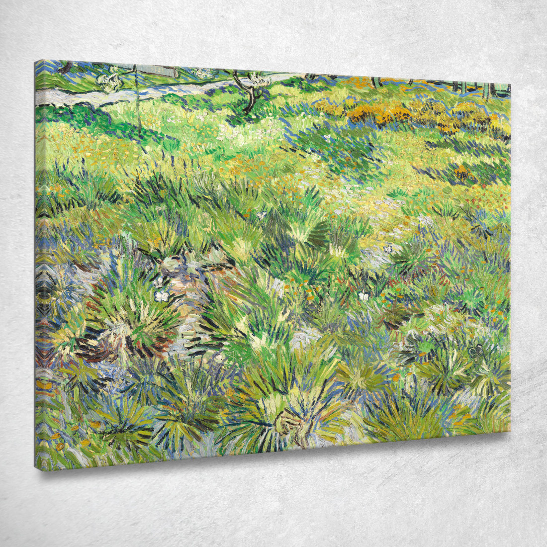 Erba Alta Con Farfalle Vincent van Gogh vvg70 quadro stampato su tela