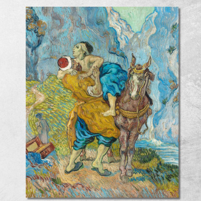 Il Buon Samaritano Dopo Delacroix Vincent van Gogh vvg72 quadro stampato su tela