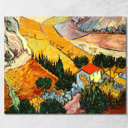 Paesaggio Con Casa E Contadino Vincent van Gogh vvg74 quadro stampato su tela