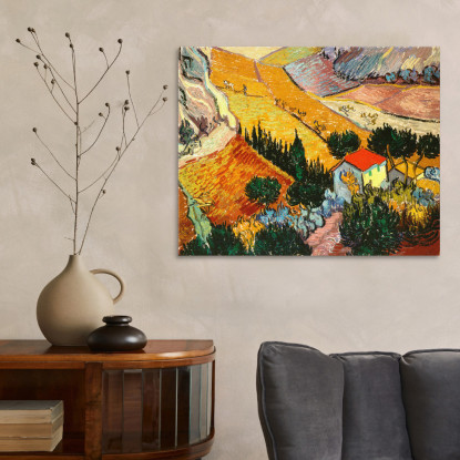 Paesaggio Con Casa E Contadino Vincent van Gogh vvg74 quadro stampato su tela