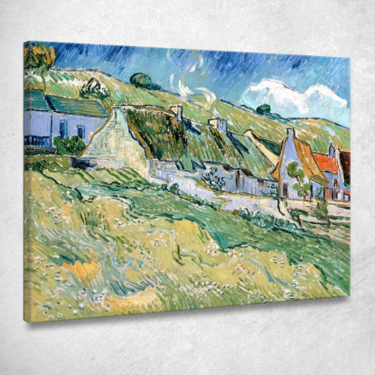 Case E Cottage Dal Tetto Di Paglia Vincent van Gogh vvg79 quadro stampato su tela