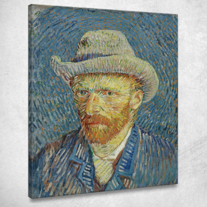 Autoritratto Con Cappello Di Feltro Grigio Vincent van Gogh vvg88 quadro stampato su tela