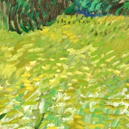 Campo Di Grano Verde Con Cipresso Vincent van Gogh vvg95 quadro stampato su tela