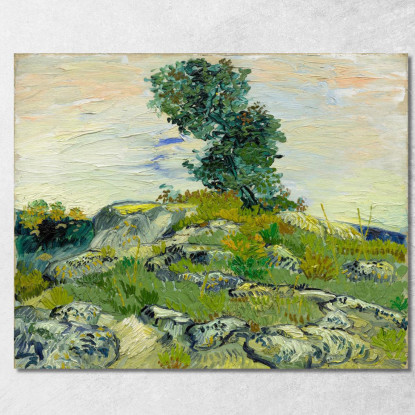 Le Rocce Vincent van Gogh vvg99 quadro stampato su tela