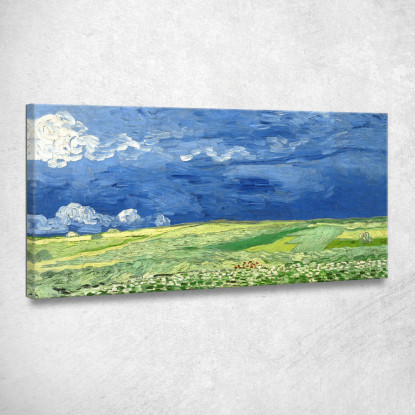 Campo Di Grano Sotto Le Nuvole Temporalesche Vincent van Gogh vvg103 quadro stampato su tela