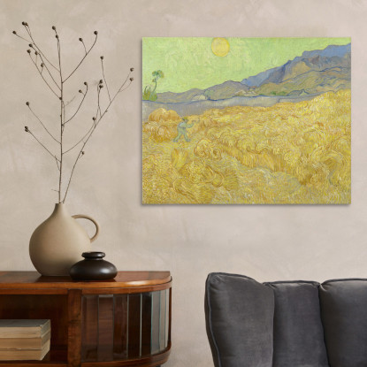 Campo Di Grano Con Un Mietitore Vincent van Gogh vvg106 quadro stampato su tela