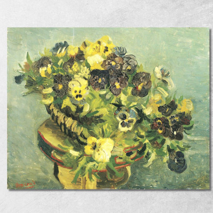 Cesto Di Viole Del Pensiero Vincent van Gogh vvg114 quadro stampato su tela