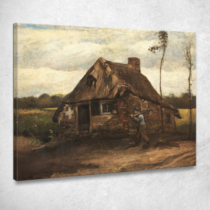 Scena Di Cascina Con Un Contadino Che Rientra A Casa Vincent van Gogh vvg116 quadro stampato su tela