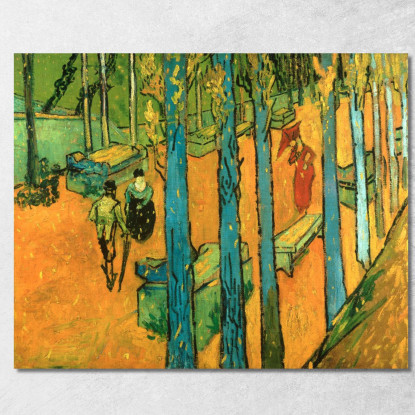 Foglie Che Cadono Les Alyscamps Vincent van Gogh vvg122 quadro stampato su tela