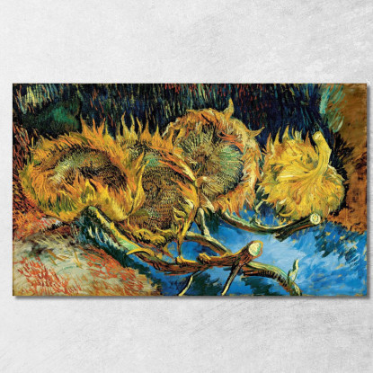 Quattro Girasoli Andati A Seme Vincent van Gogh vvg128 quadro stampato su tela