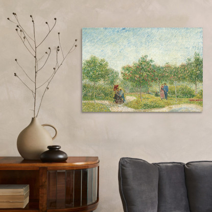 Giardino Con Coppie In Corteggiamento Square Saintpierre Vincent van Gogh vvg131 quadro stampato su tela