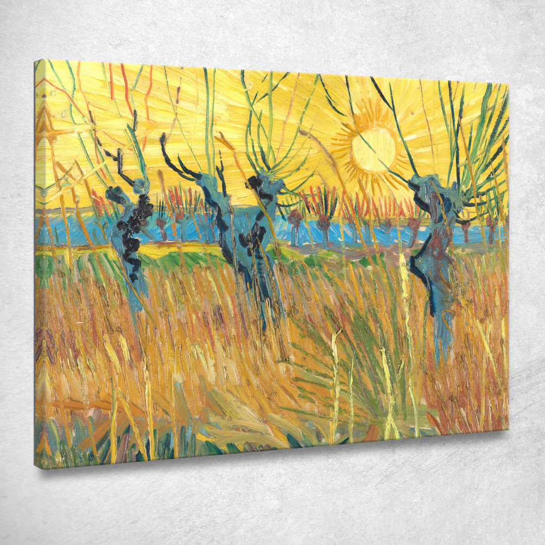 Pollard Salici Al Tramonto Vincent van Gogh vvg152 quadro stampato su tela Pollard Salici Al Tramonto Vincent van Gogh vvg152 quadro stampato su tela