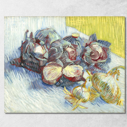 Cavoli Rossi E Cipolle Vincent van Gogh vvg156 quadro stampato su tela