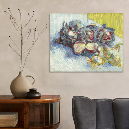 Cavoli Rossi E Cipolle Vincent van Gogh vvg156 quadro stampato su tela