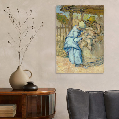 Il Tosatore Dopo Millet Vincent van Gogh vvg176 quadro stampato su tela