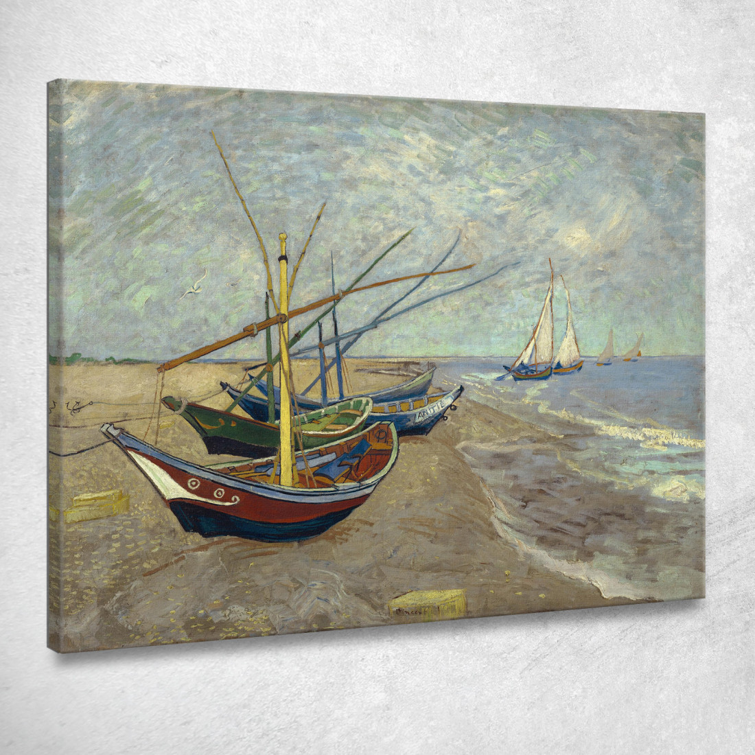 Barche Da Pesca Sulla Spiaggia Di Les Saintes-Maries-De-La-Mer Vincent van Gogh vvg214 quadro stampato su tela Barche Da Pesca Sulla Spiaggia Di Les Saintes-Maries-De-La-Mer Vincent van Gogh vvg214 quadro stampato su tela