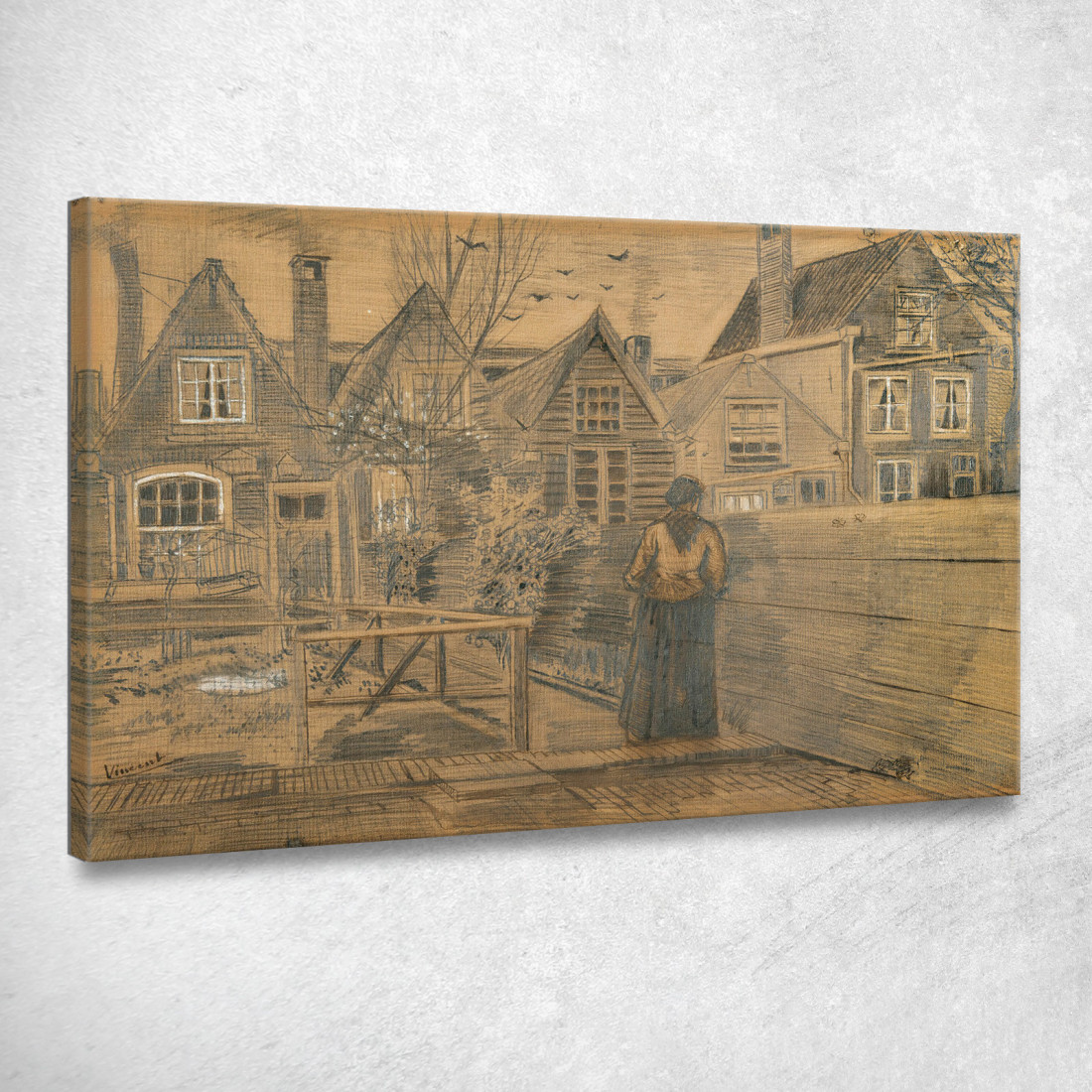 Case Viste Dalla Finestra Posteriore Della Casa Della Madre Di Sien Vincent van Gogh vvg226 quadro stampato su tela Case Viste Dalla Finestra Posteriore Della Casa Della Madre Di Sien Vincent van Gogh vvg226 quadro stampato su tela