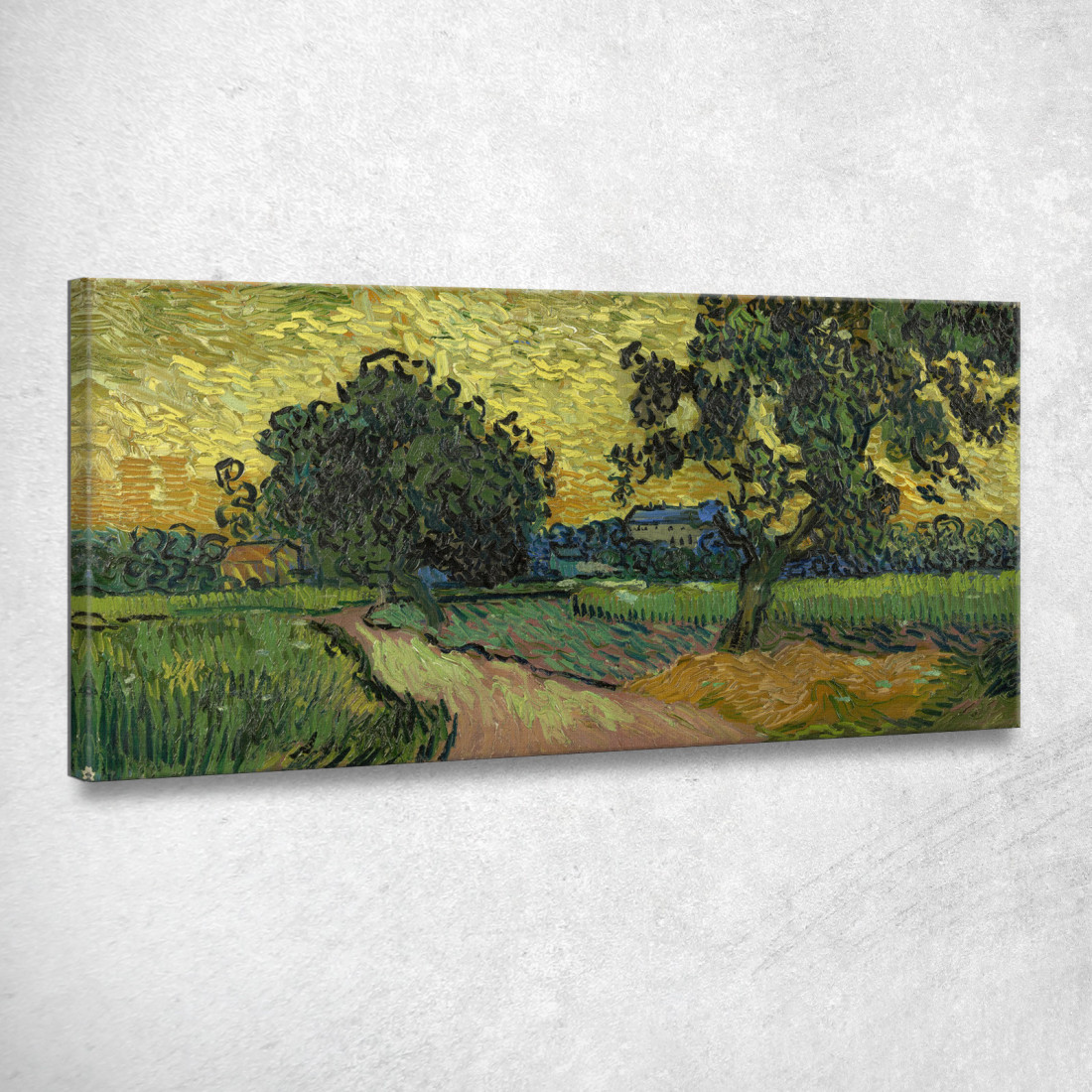 Paesaggio Al Crepuscolo Vincent van Gogh vvg233 quadro stampato su tela Paesaggio Al Crepuscolo Vincent van Gogh vvg233 quadro stampato su tela