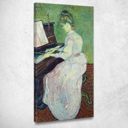 Marguerite Gachet Al Pianoforte Vincent van Gogh vvg241 quadro stampato su tela