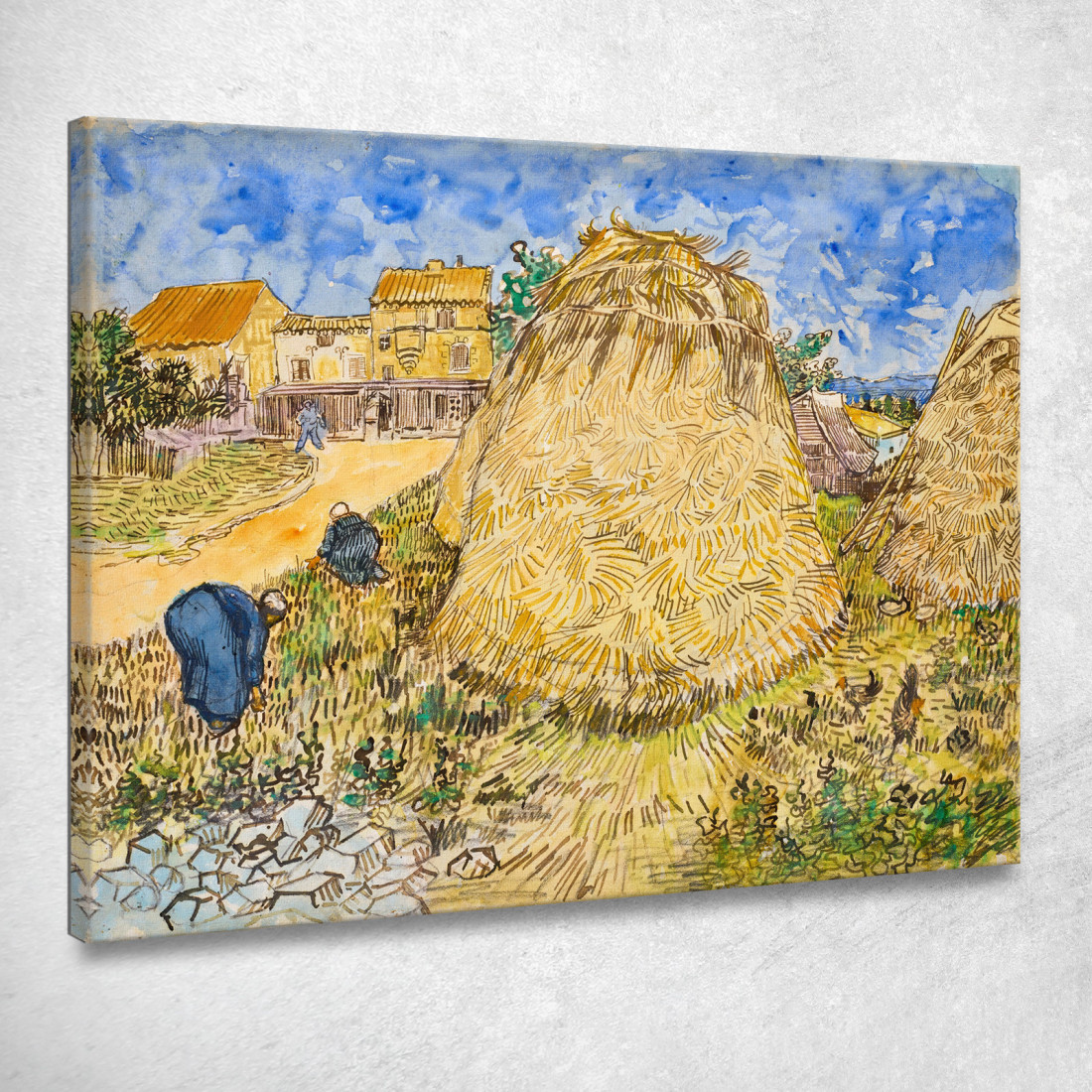 Pile Di Grano Vincent van Gogh vvg242 quadro stampato su tela Pile Di Grano Vincent van Gogh vvg242 quadro stampato su tela