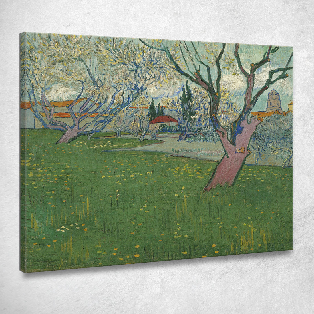 Frutteti In Fiore Vista Arles Vincent van Gogh vvg251 quadro stampato su tela Frutteti In Fiore Vista Arles Vincent van Gogh vvg251 quadro stampato su tela