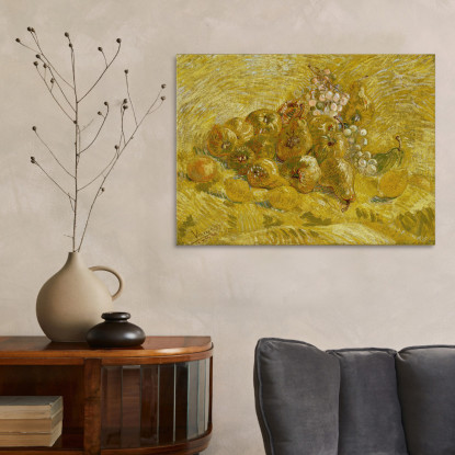 Mele Cotogne Limoni Pere E Uva Vincent van Gogh vvg266 quadro stampato su tela