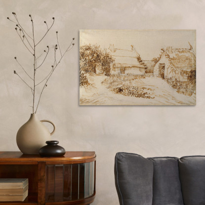 Due Cottage A Saintes-Maries-De-La-Mer Vincent van Gogh vvg304 quadro stampato su tela