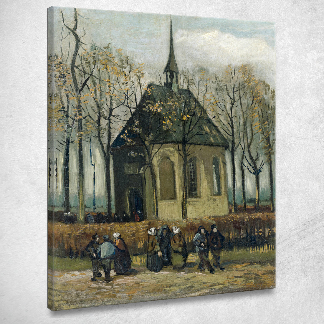 Congregazione Che Lascia La Chiesa Riformata Di Nuenen Vincent van Gogh vvg318 quadro stampato su tela