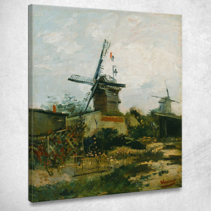 Mulini A Vento A Montmartre Vincent van Gogh vvg340 quadro stampato su tela