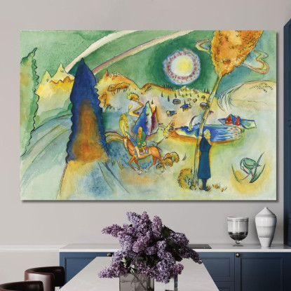 Acquerello Per Poul Bjerre Wassily Kandinsky wk10 quadro stampato su tela