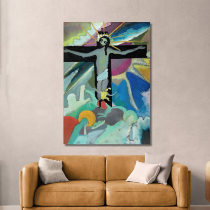 Cristo Crocifisso Wassily Kandinsky wk67 quadro stampato su tela