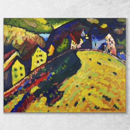 Case A Murnau 1909 Wassily Kandinsky wk75 quadro stampato su tela