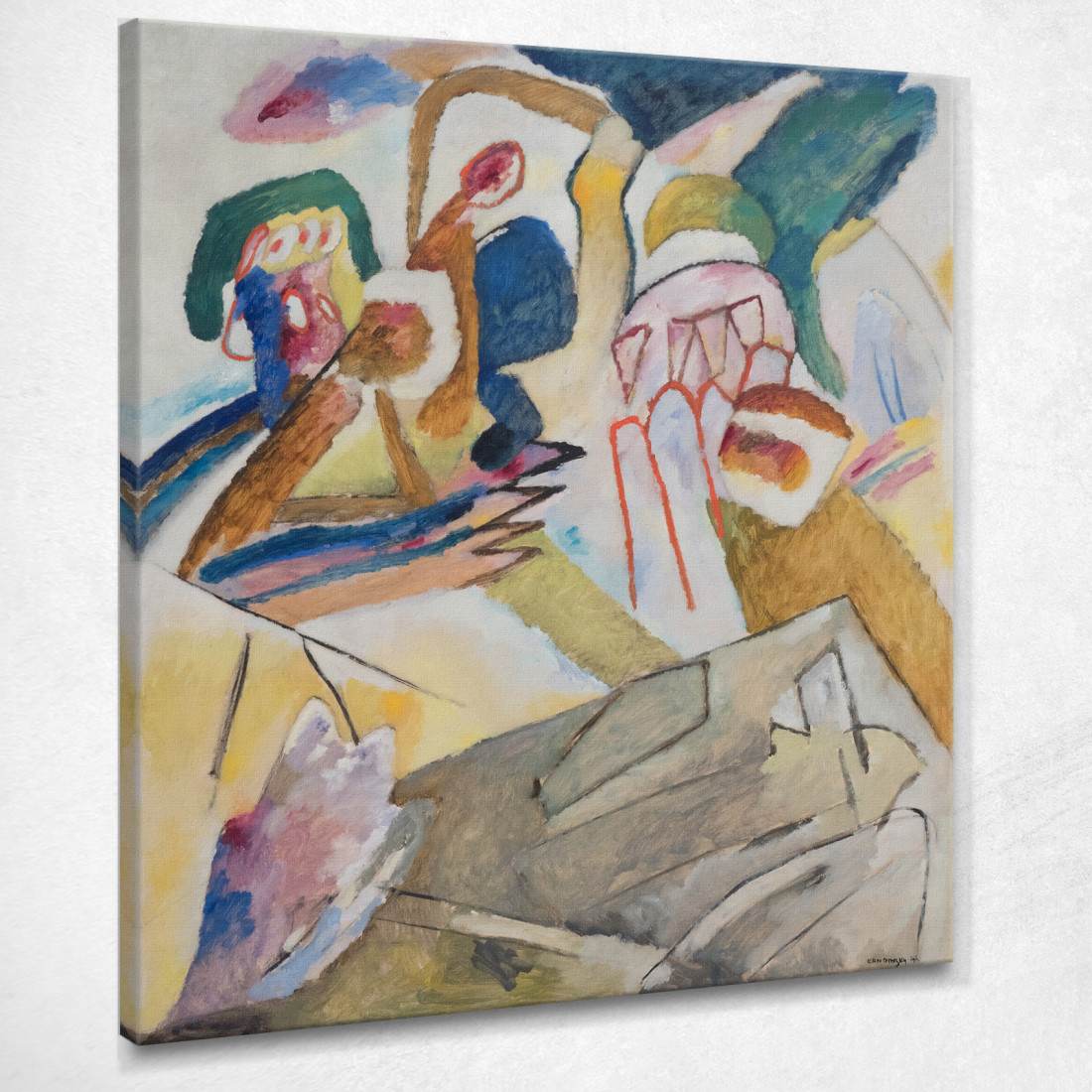 Improvvisazione 18 Con Lapide Wassily Kandinsky wk82 quadro stampato su tela