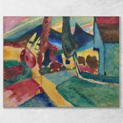 Paesaggio Con Due Pioppi Wassily Kandinsky wk146 quadro stampato su tela