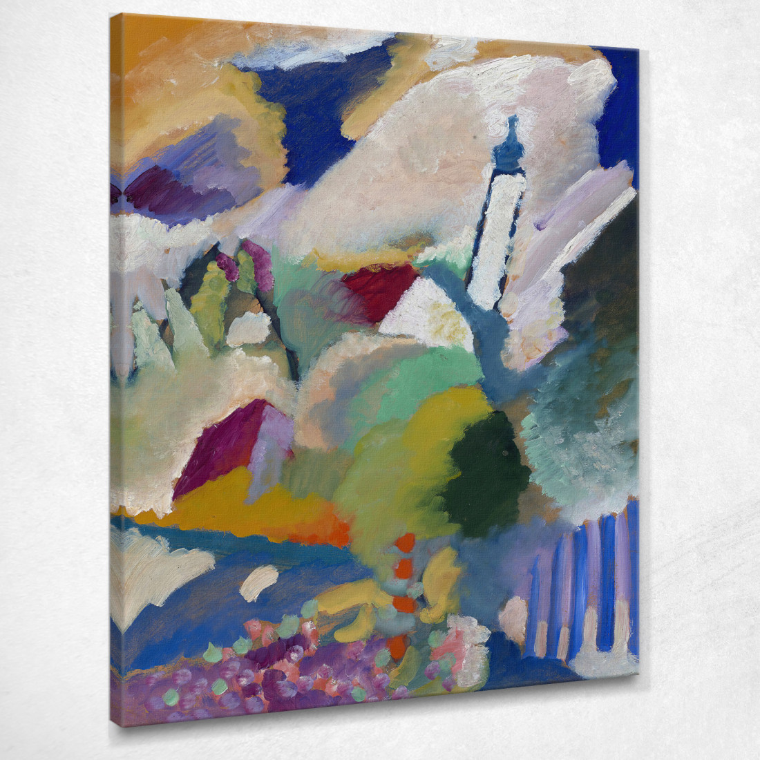 Murnau Con La Chiesa I Wassily Kandinsky wk163 quadro stampato su tela Murnau Con La Chiesa I Wassily Kandinsky wk163 quadro stampato su tela