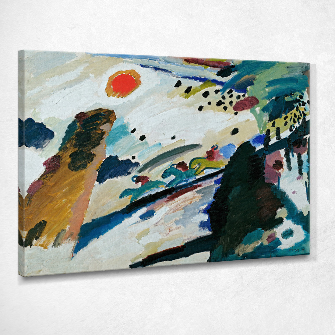 Paesaggio Romantico Wassily Kandinsky wk200 quadro stampato su tela Paesaggio Romantico Wassily Kandinsky wk200 quadro stampato su tela