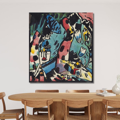 Design Per L'Intaglio In Legno A Colori Archer Wassily Kandinsky wk262 quadro stampato su tela