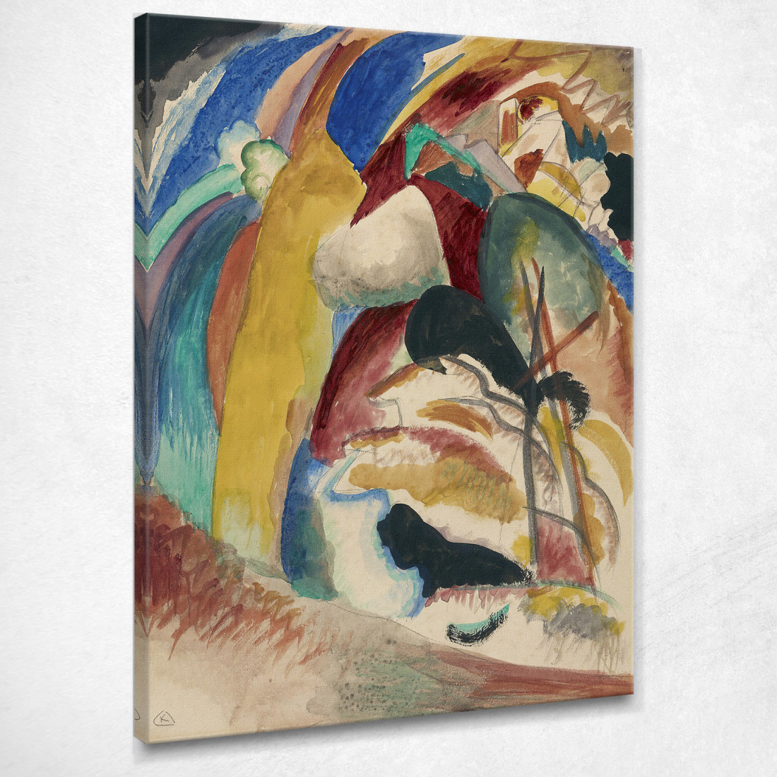 Bozza Per Immagine Con Modulo Bianco Wassily Kandinsky wk278 quadro stampato su tela