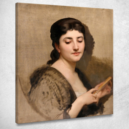 Una Giovane Donna Con Un Ventaglio William Bouguereau wbg5 quadro stampato su tela