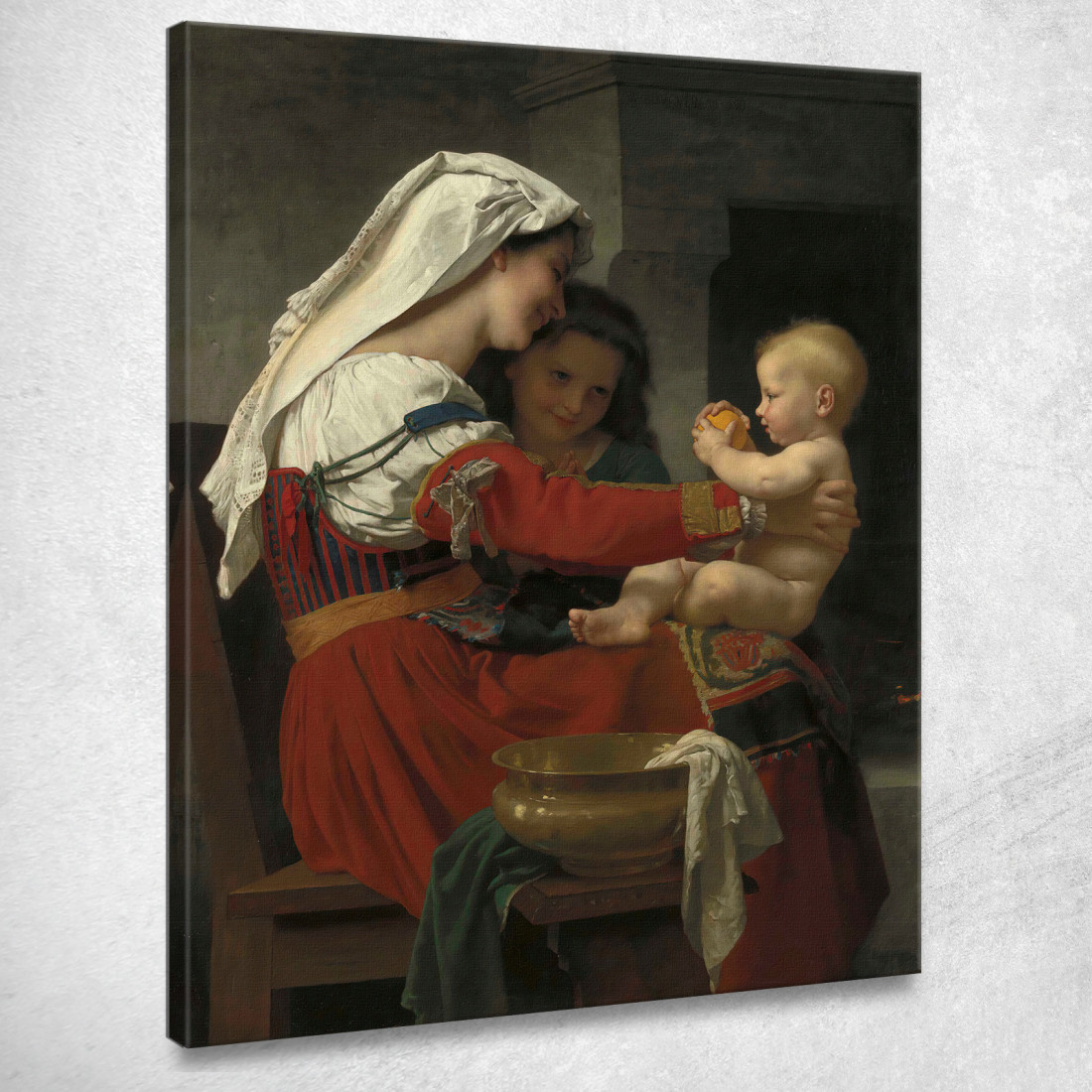 Ammirazione Materna Al Bagno William Bouguereau wbg6 quadro stampato su tela Ammirazione Materna Al Bagno William Bouguereau wbg6 quadro stampato su tela