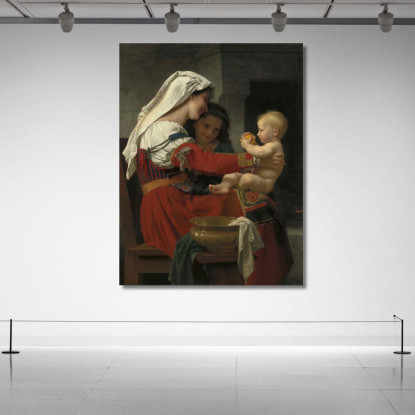 Ammirazione Materna Al Bagno William Bouguereau wbg6 quadro stampato su tela