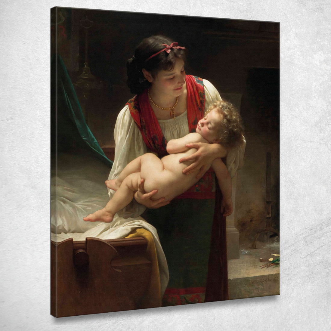 Ninna Nanna Ora Di Andare A Dormire William Bouguereau wbg20 quadro stampato su tela Ninna Nanna Ora Di Andare A Dormire William Bouguereau wbg20 quadro stampato su tela