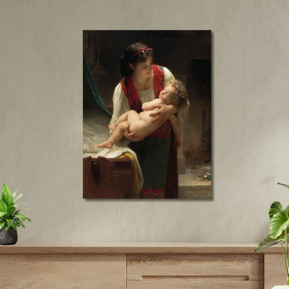 Ninna Nanna Ora Di Andare A Dormire William Bouguereau wbg20 quadro stampato su tela