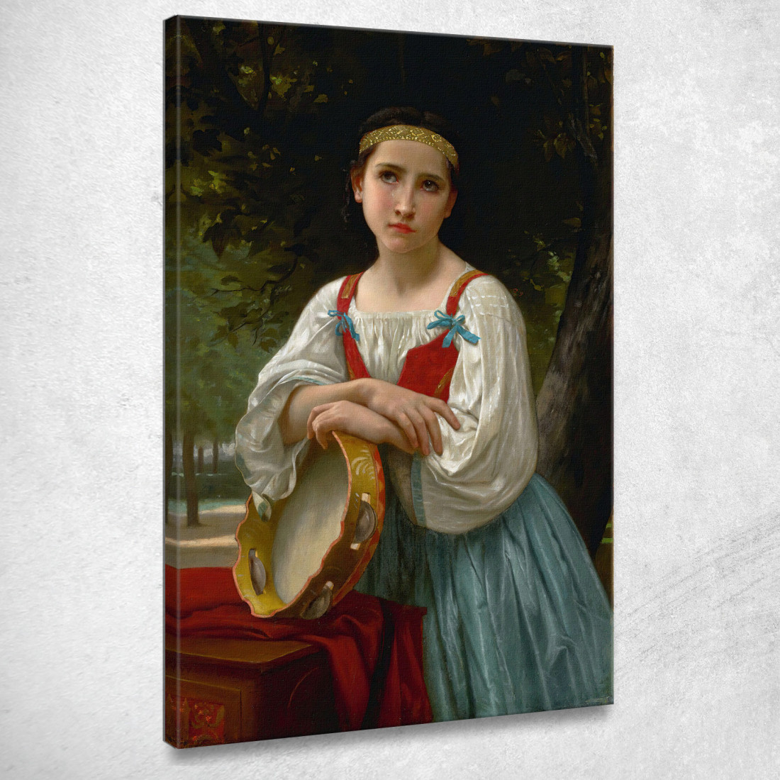Bohemian Con Tamburo Basco William Bouguereau wbg23 quadro stampato su tela Bohemian Con Tamburo Basco William Bouguereau wbg23 quadro stampato su tela
